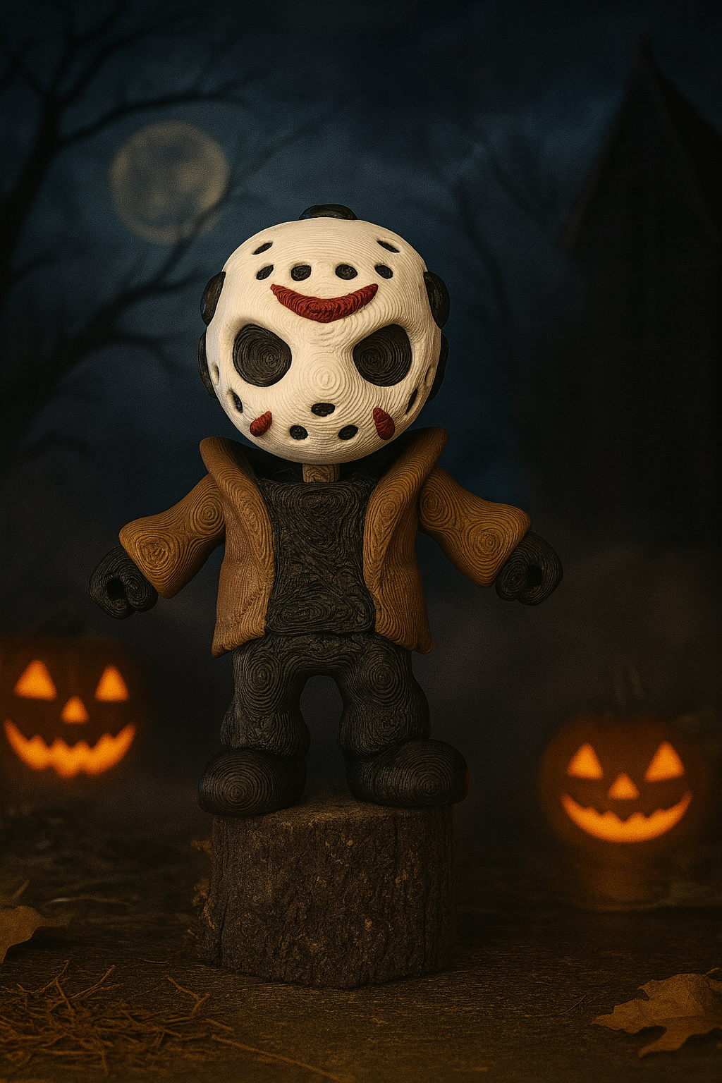 3D Printed Jason Horror Figurine – Friday the 13th Inspired Collectible with Hockey Mask