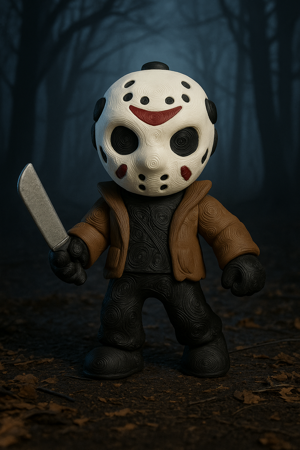3D Printed Jason Horror Figurine – Friday the 13th Inspired Collectible with Hockey Mask