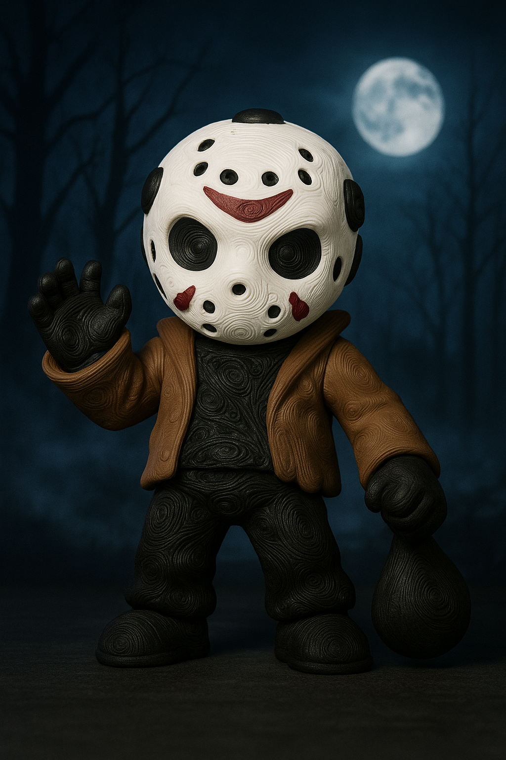 3D Printed Jason Horror Figurine – Friday the 13th Inspired Collectible with Hockey Mask