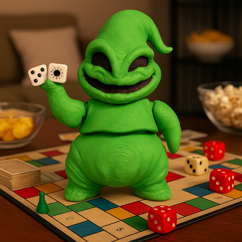 3D Printed Oogie Dice Figurine – Spooky Halloween Collectible & Tabletop Décor