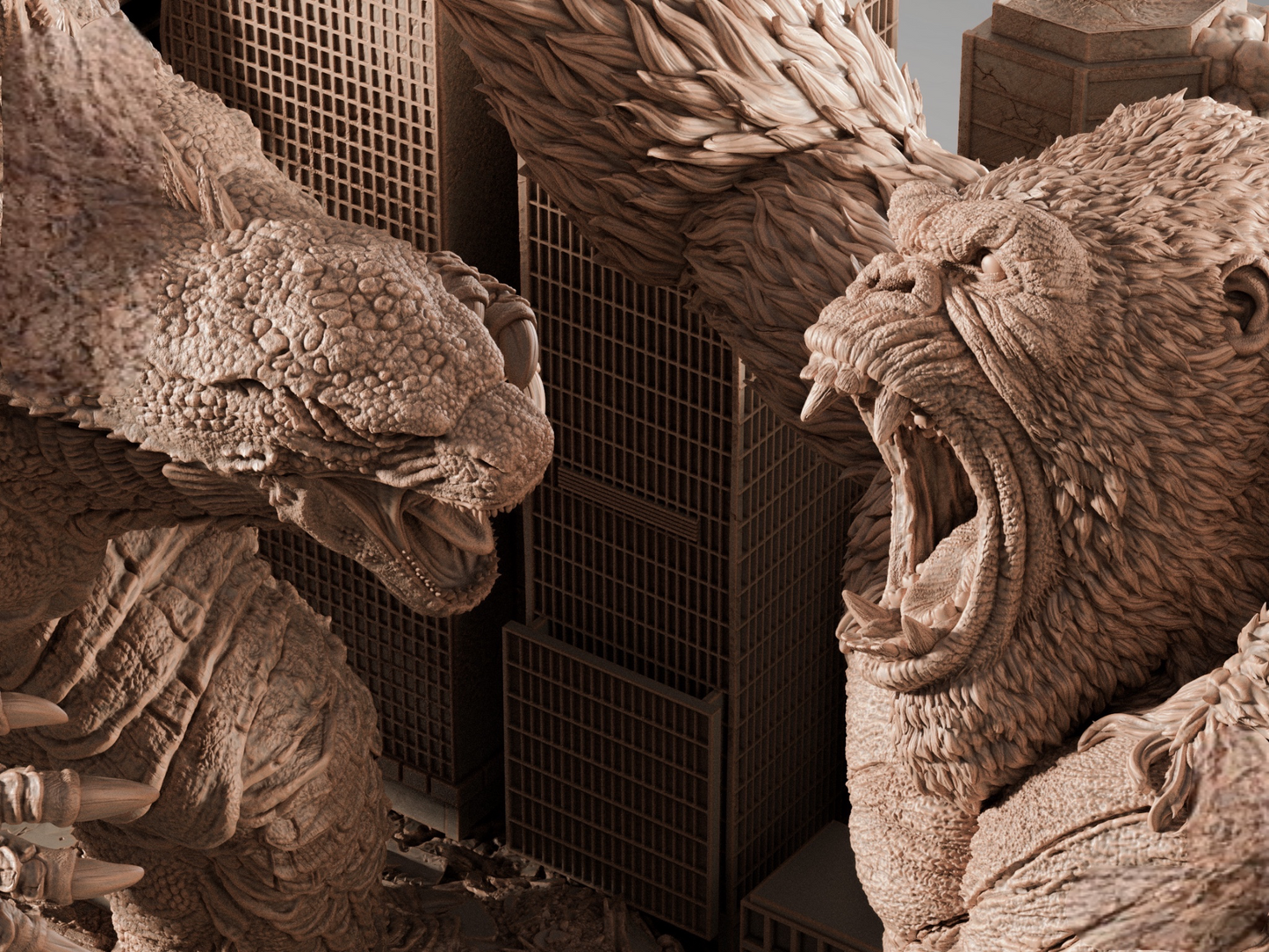 Godzilla vs Kong — Titan War Masterwork Diorama | Obsidian Guild Studio