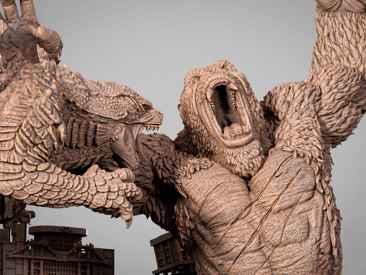 Godzilla vs Kong — Titan War Masterwork Diorama | Obsidian Guild Studio