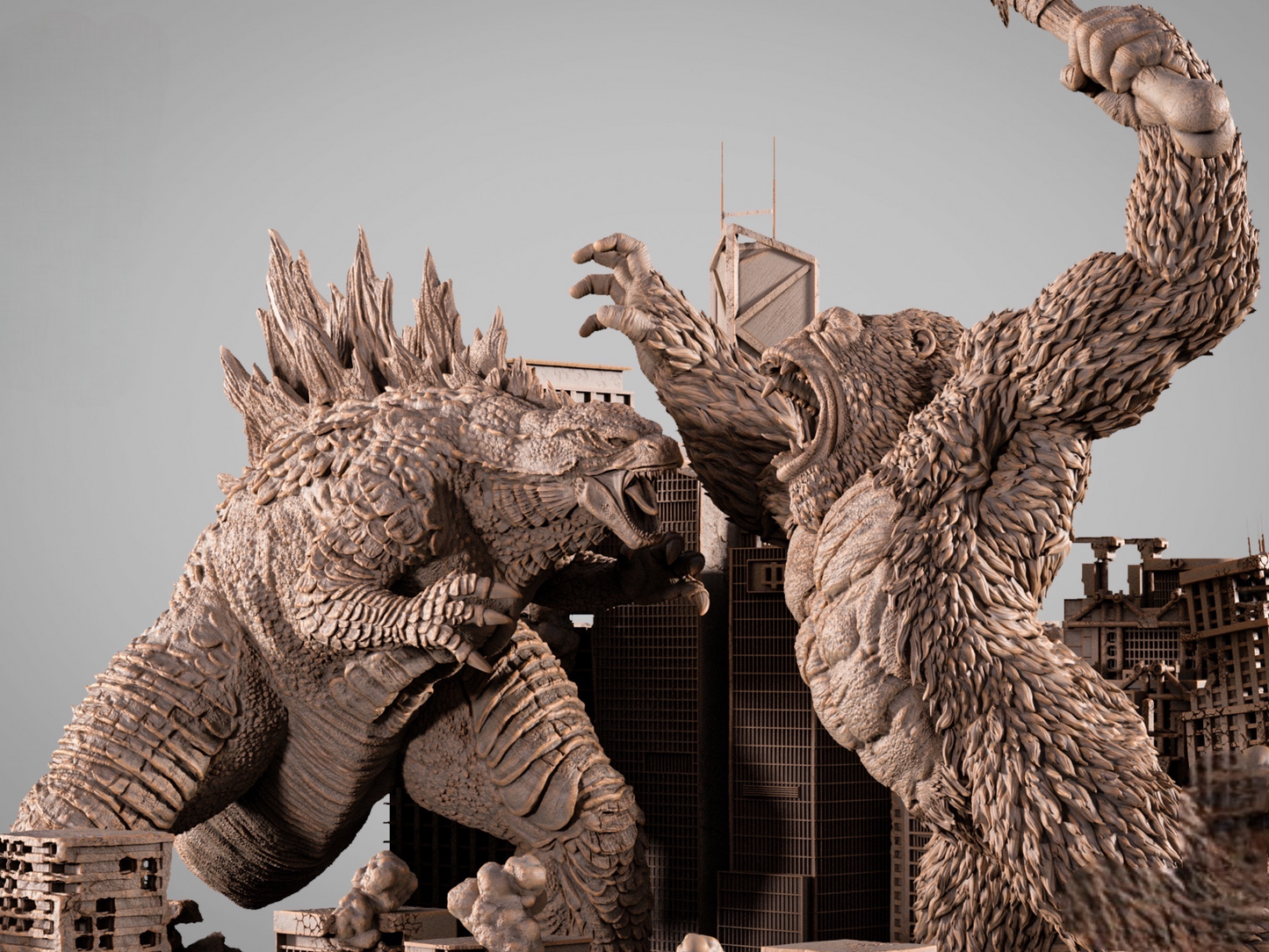 Godzilla vs Kong — Titan War Masterwork Diorama | Obsidian Guild Studio