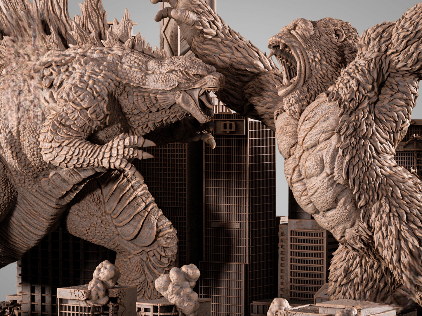 Godzilla vs Kong — Titan War Masterwork Diorama | Obsidian Guild Studio