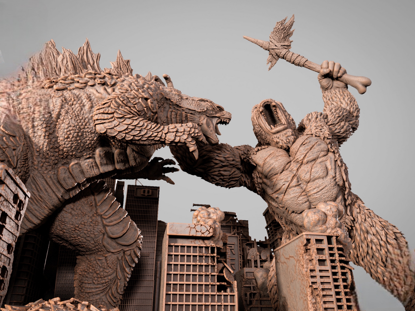 Godzilla vs Kong — Titan War Masterwork Diorama | Obsidian Guild Studio