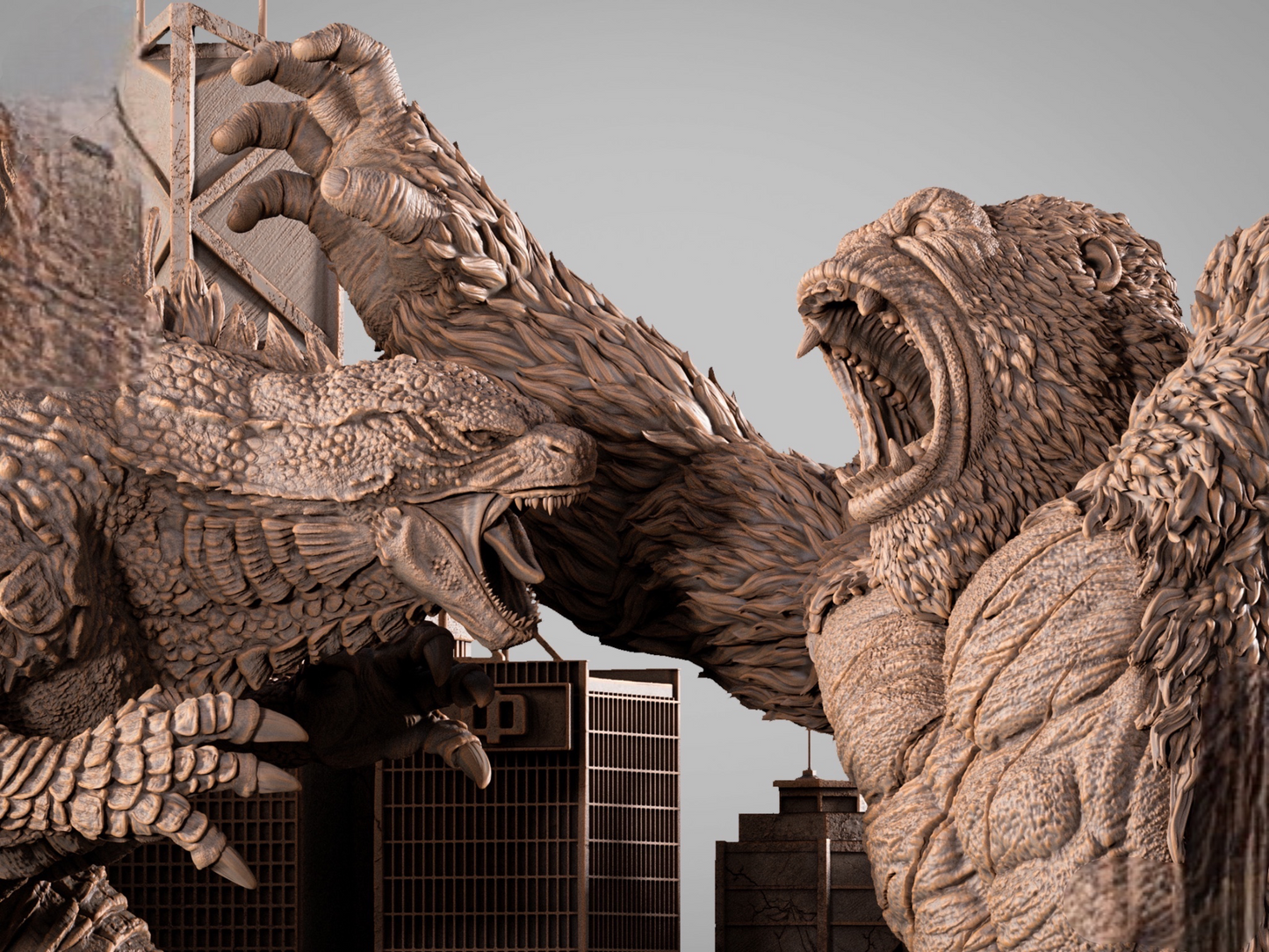 Godzilla vs Kong — Titan War Masterwork Diorama | Obsidian Guild Studio