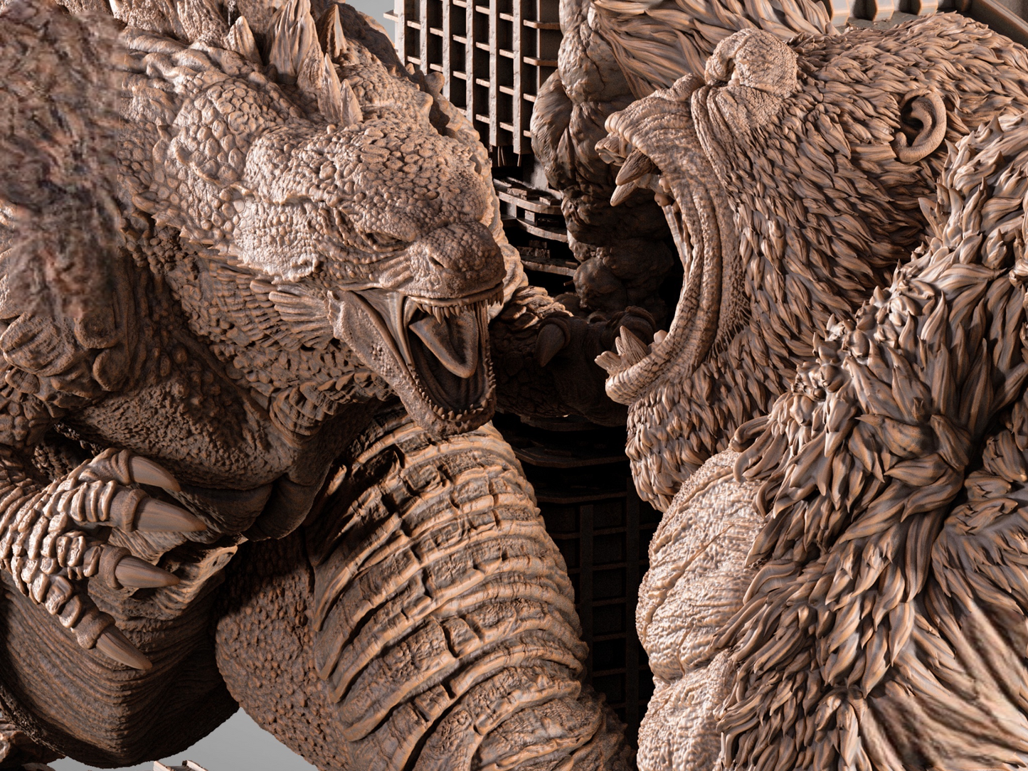 Godzilla vs Kong — Titan War Masterwork Diorama | Obsidian Guild Studio