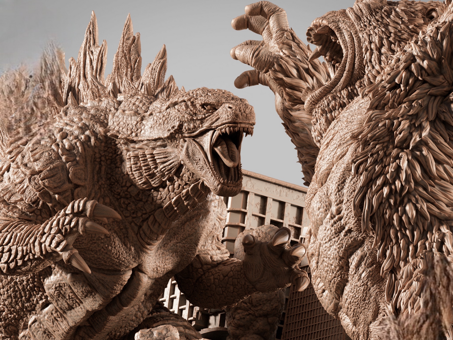 Godzilla vs Kong — Titan War Masterwork Diorama | Obsidian Guild Studio