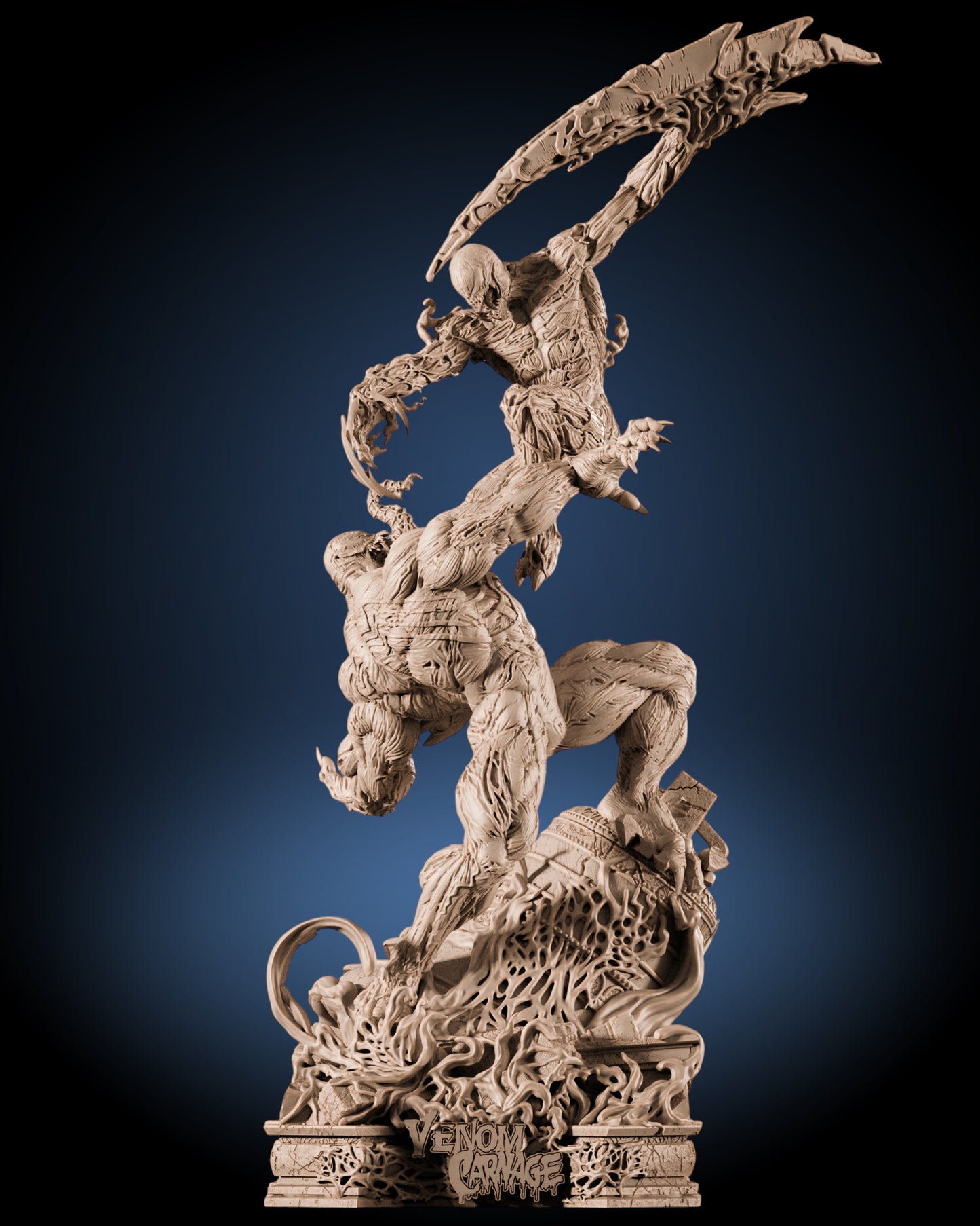 Venom vs Carnage Diorama — APEX Symbiote War Monument | Obsidian Guild Studio