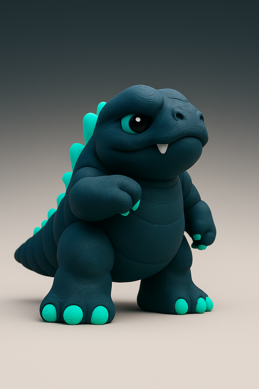 Godzilla-Inspired Collectible Figure – Stylized 3D Printed Kaiju