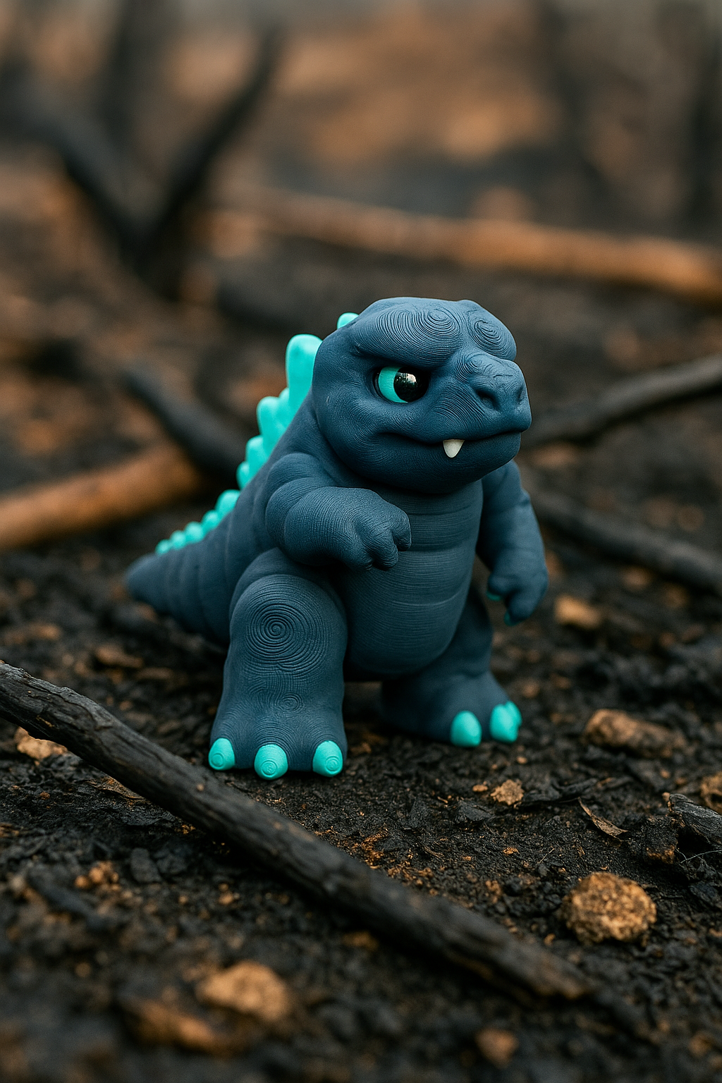 Godzilla-Inspired Collectible Figure – Stylized 3D Printed Kaiju