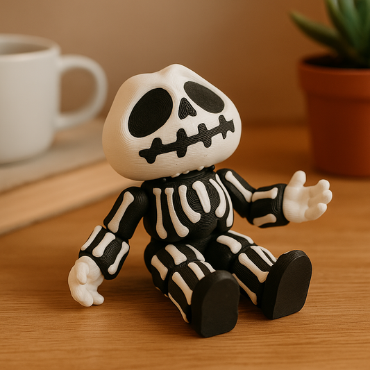 Articulated Skeleton 3D Printed Flexi Toy, Halloween Collectible