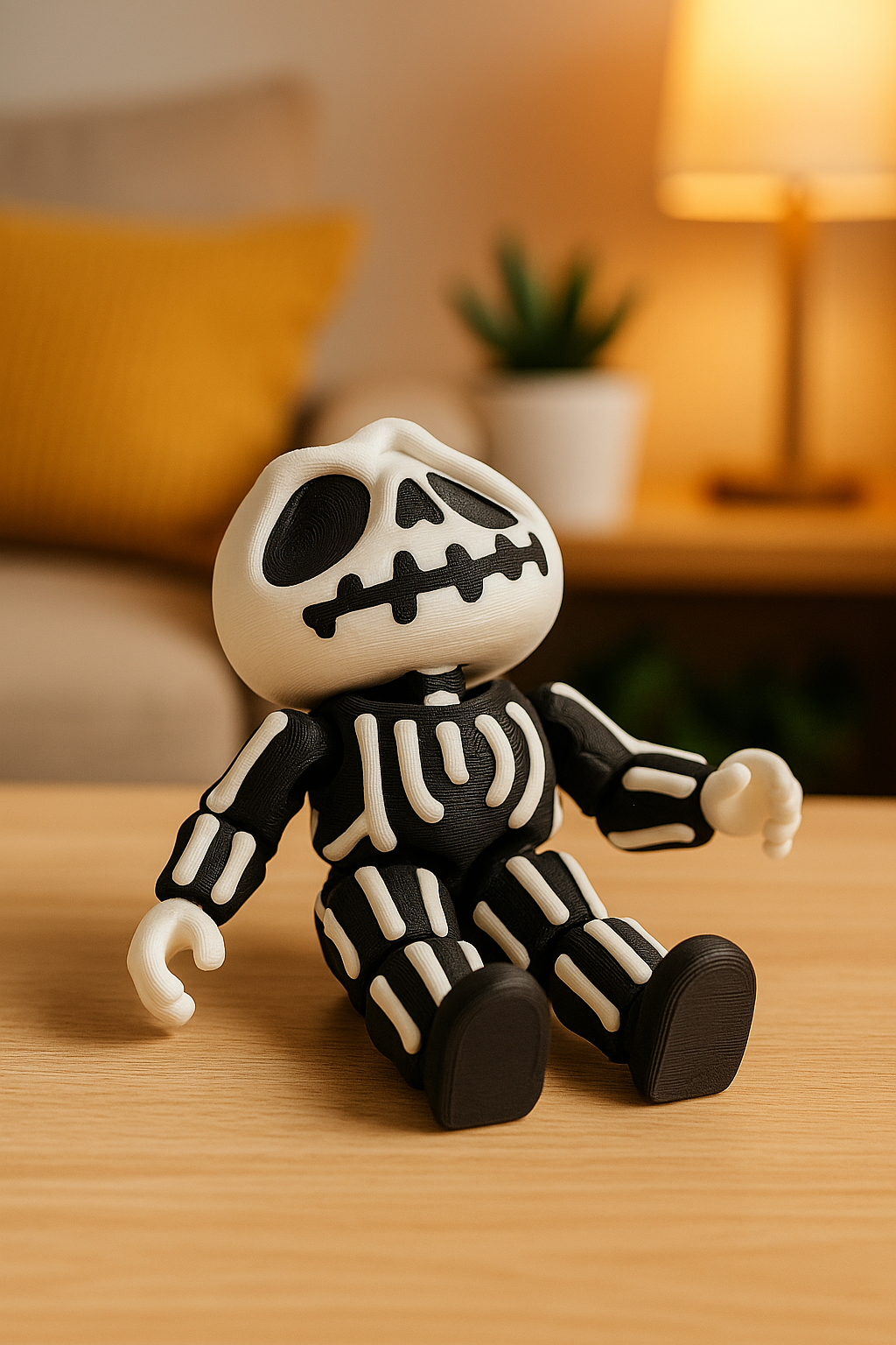 Articulated Skeleton 3D Printed Flexi Toy, Halloween Collectible