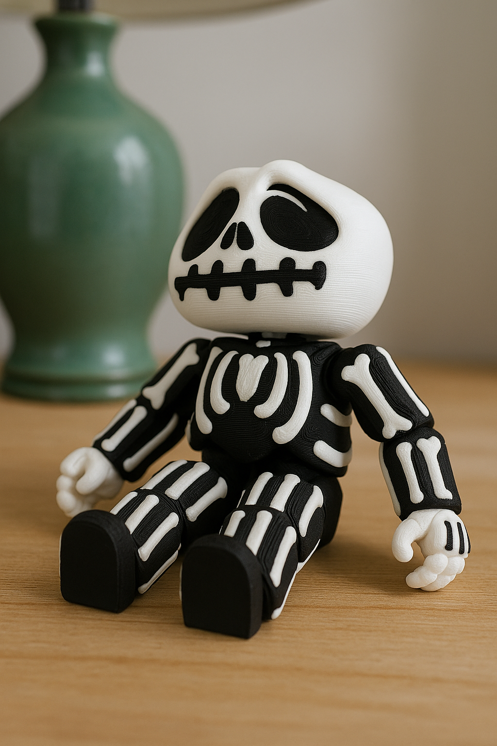 Articulated Skeleton 3D Printed Flexi Toy, Halloween Collectible