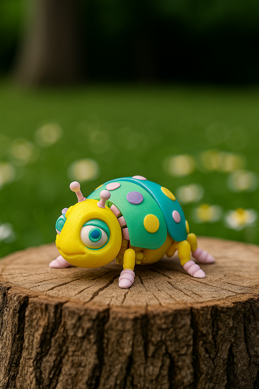 Articulated Ladybug Mini – 3D Printed Flexi Toy, Colorful Collectible Bug