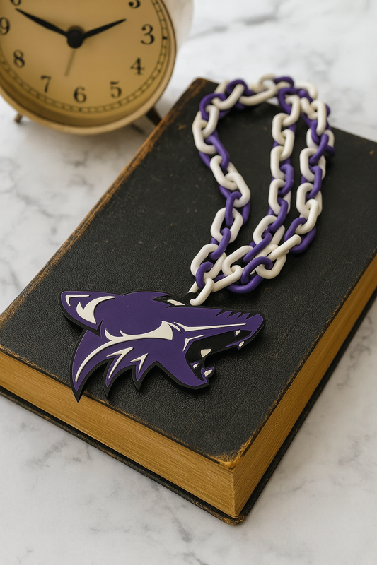 Purple Wolf Fan Chain Necklace – Bold Game Day Spirit Accessory